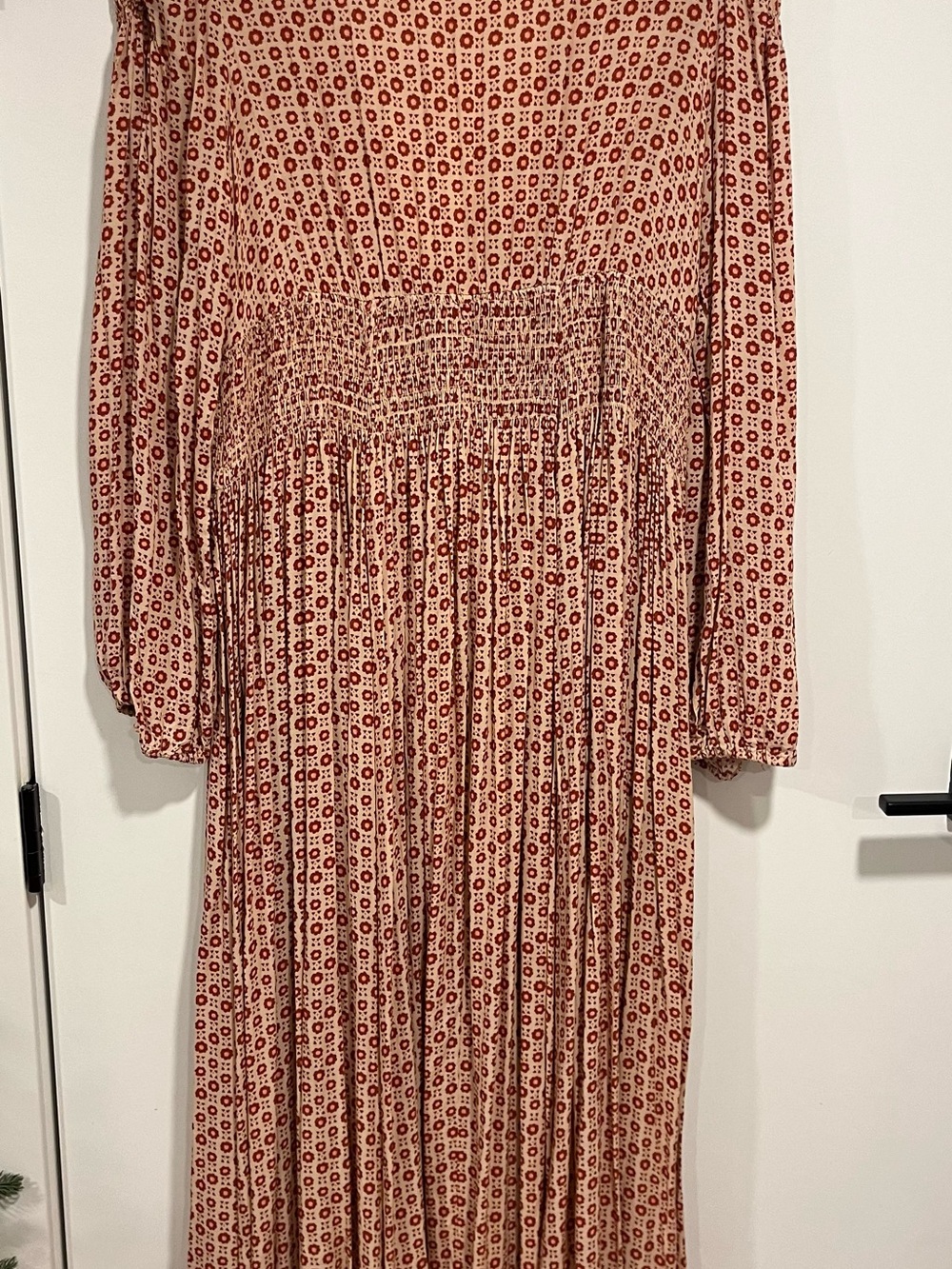 Free People Smocked Waist Maxi Dress in Dusty Rose Print - Picture 7 of 7